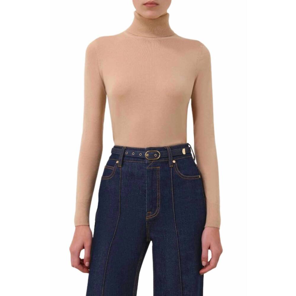NEW ZIMMERMANN cashmere turtleneck sweater in biscuit